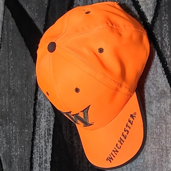 WINCHESTER GUNS EMBROIDERED ORANGE HUNTING HAT - Picture 7 of 13